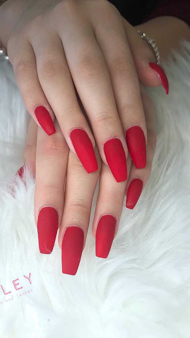 24 Matte Red Nails Ideas Successful Acrylic And Coffin Designs Women